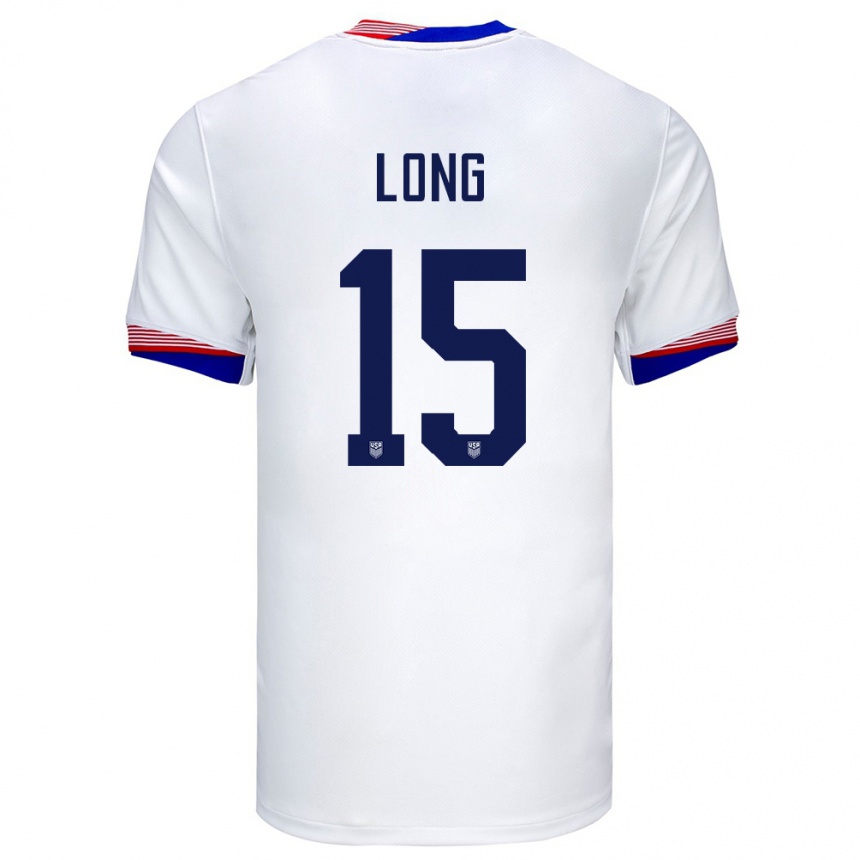 Gyermek Labdarúgás Egyesült Államok Aaron Long #15 Fehér Hazai Jersey 24-26 Mez Póló Ing