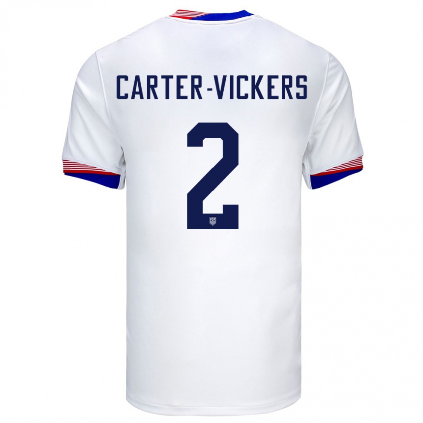 Gyermek Labdarúgás Egyesült Államok Cameron Carter-Vickers #2 Fehér Hazai Jersey 24-26 Mez Póló Ing