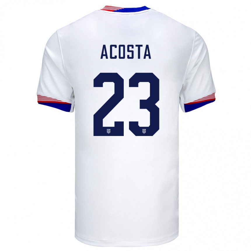 Gyermek Labdarúgás Egyesült Államok Kellyn Acosta #23 Fehér Hazai Jersey 24-26 Mez Póló Ing