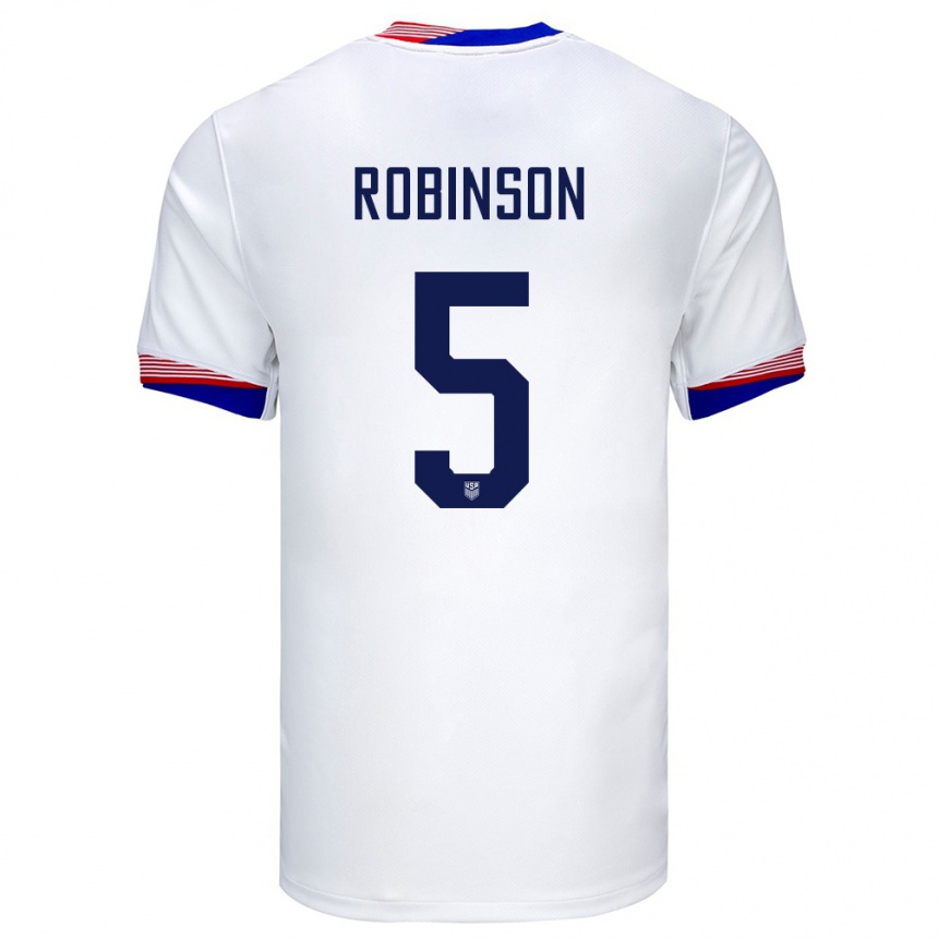 Gyermek Labdarúgás Egyesült Államok Antonee Robinson #5 Fehér Hazai Jersey 24-26 Mez Póló Ing