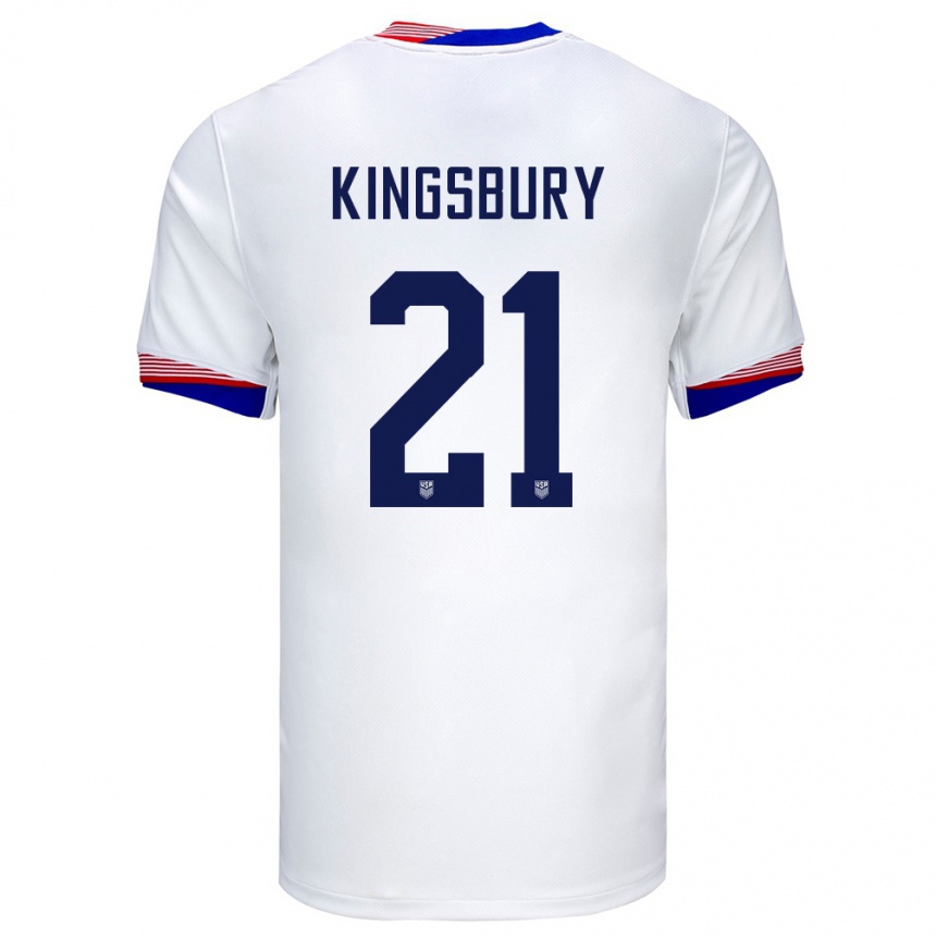 Gyermek Labdarúgás Egyesült Államok Aubrey Kingsbury #21 Fehér Hazai Jersey 24-26 Mez Póló Ing