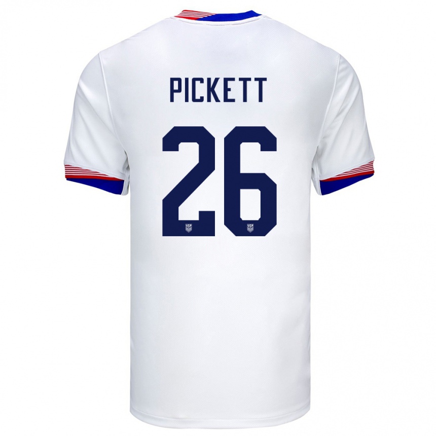 Gyermek Labdarúgás Egyesült Államok Carson Pickett #26 Fehér Hazai Jersey 24-26 Mez Póló Ing