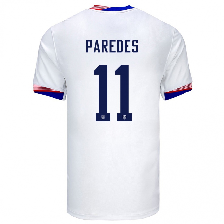 Gyermek Labdarúgás Egyesült Államok Kevin Paredes #11 Fehér Hazai Jersey 24-26 Mez Póló Ing