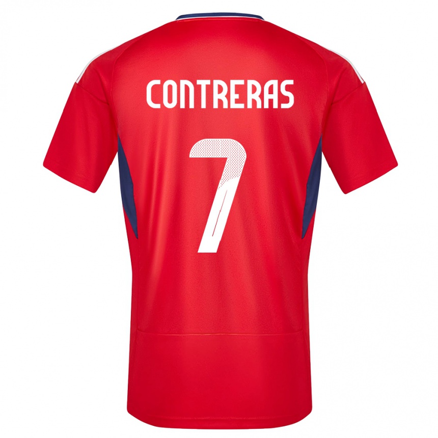 Gyermek Labdarúgás Costa Rica Anthony Contreras #7 Piros Hazai Jersey 24-26 Mez Póló Ing