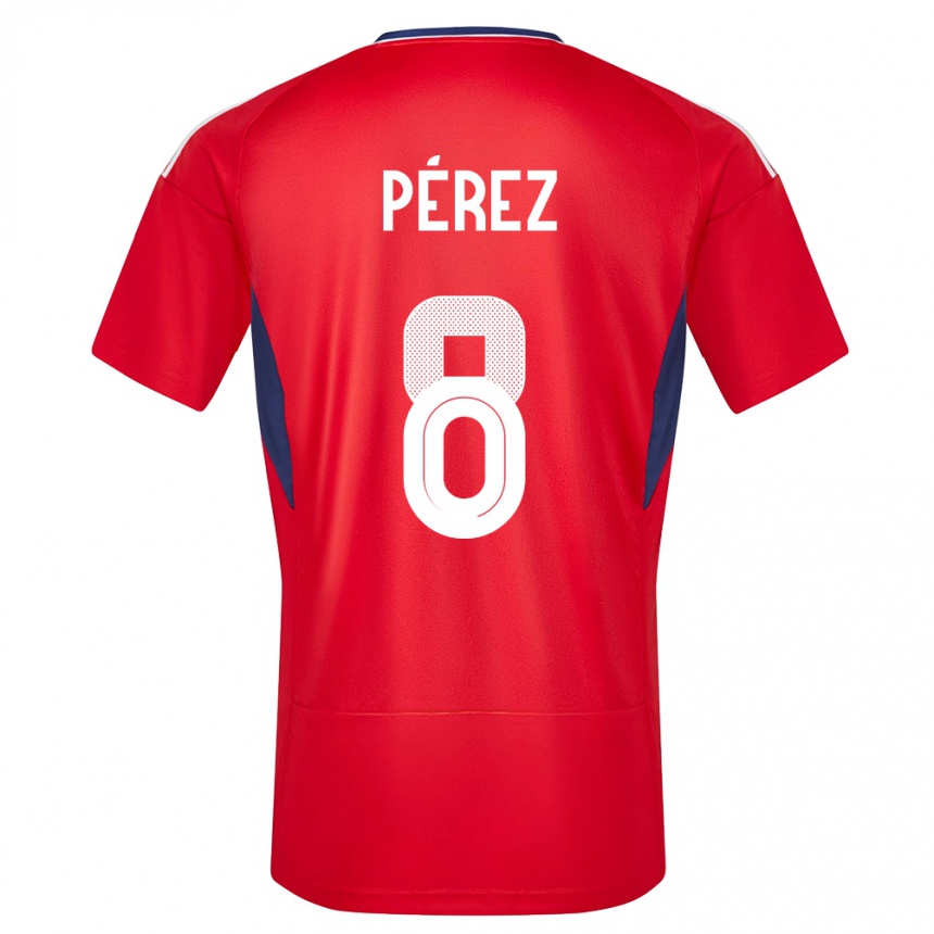 Gyermek Labdarúgás Costa Rica Creichel Perez #8 Piros Hazai Jersey 24-26 Mez Póló Ing