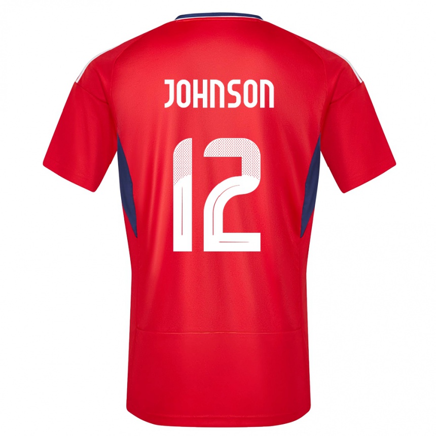 Gyermek Labdarúgás Costa Rica Shawn Johnson #12 Piros Hazai Jersey 24-26 Mez Póló Ing