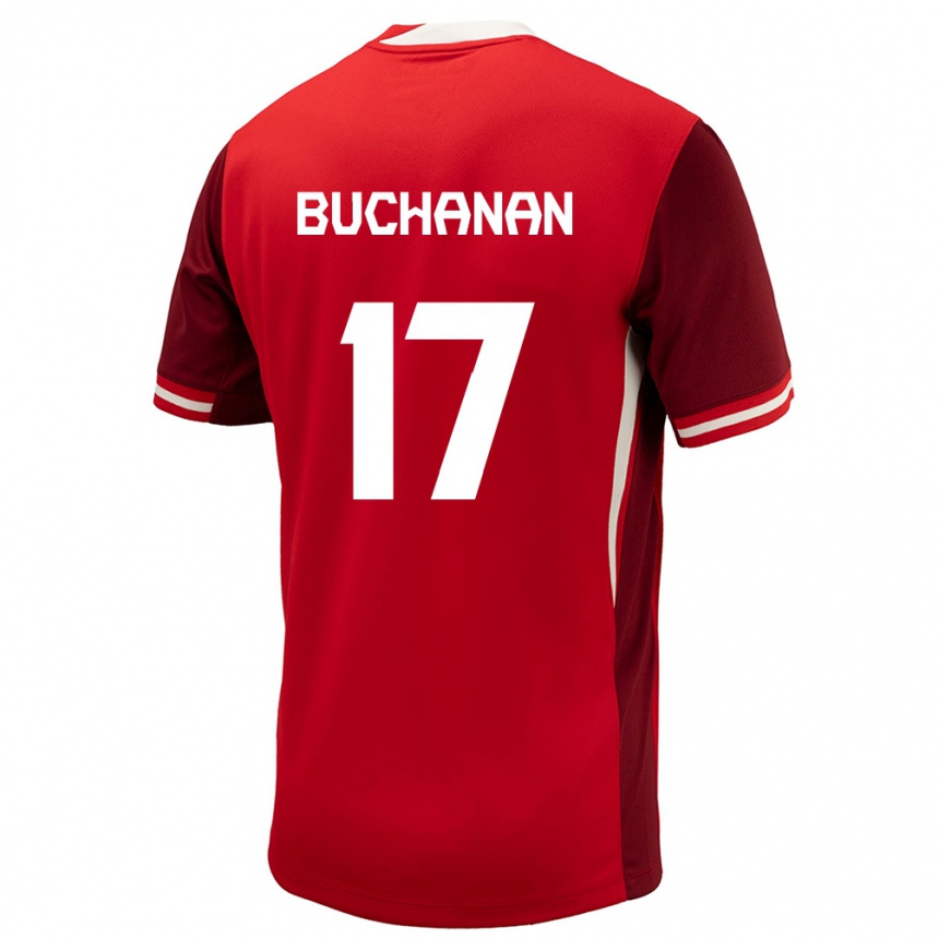 Gyermek Labdarúgás Kanada Tajon Buchanan #17 Piros Hazai Jersey 24-26 Mez Póló Ing