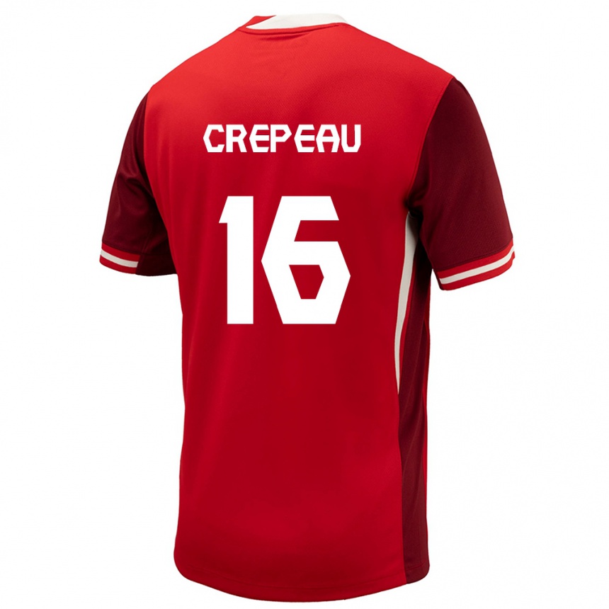 Gyermek Labdarúgás Kanada Maxime Crepeau #16 Piros Hazai Jersey 24-26 Mez Póló Ing