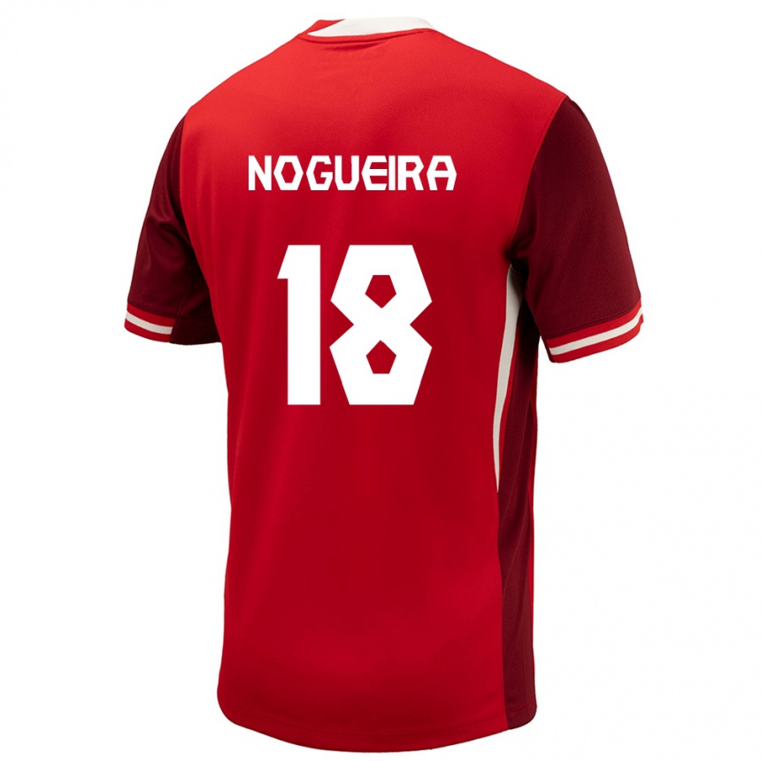 Gyermek Labdarúgás Kanada Matthew Nogueira #18 Piros Hazai Jersey 24-26 Mez Póló Ing