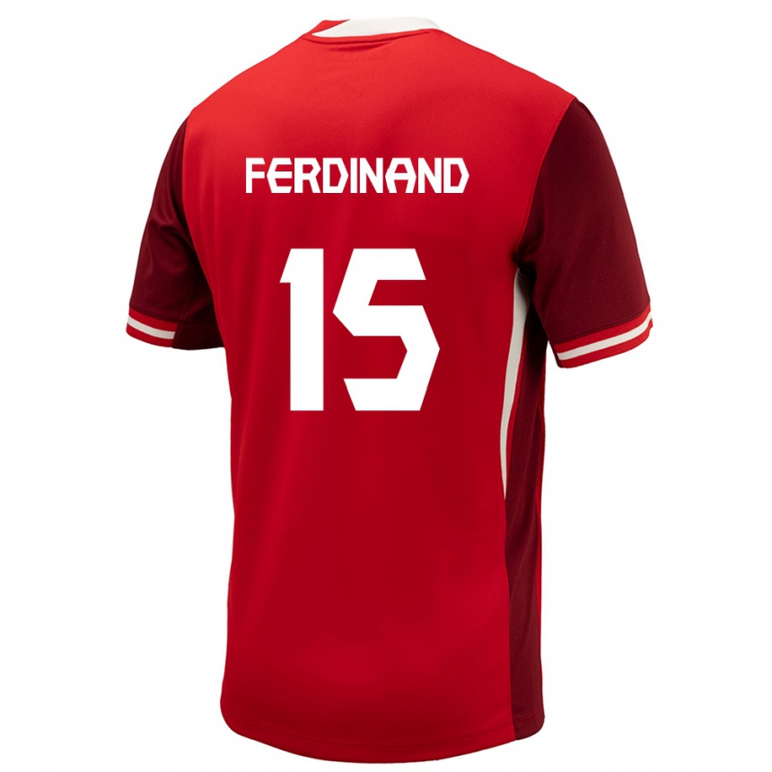 Gyermek Labdarúgás Kanada Keesean Ferdinand #15 Piros Hazai Jersey 24-26 Mez Póló Ing