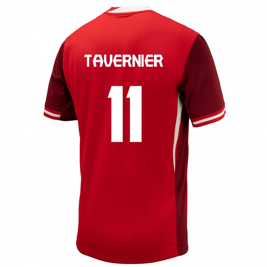 Gyermek Labdarúgás Kanada Kevaughn Tavernier #11 Piros Hazai Jersey 24-26 Mez Póló Ing