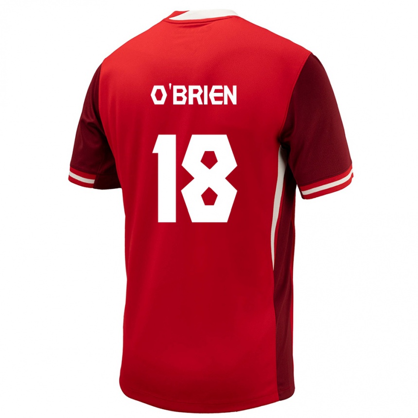 Gyermek Labdarúgás Kanada Alexander O'brien #18 Piros Hazai Jersey 24-26 Mez Póló Ing