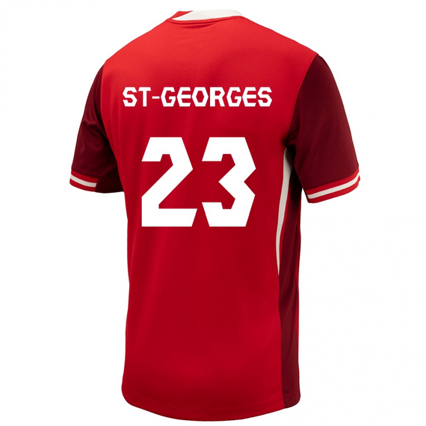 Gyermek Labdarúgás Kanada Bianca St Georges #23 Piros Hazai Jersey 24-26 Mez Póló Ing