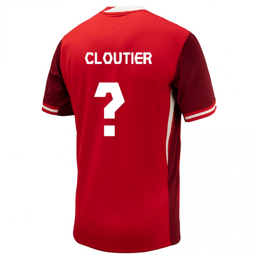 Gyermek Labdarúgás Kanada Loic Cloutier #0 Piros Hazai Jersey 24-26 Mez Póló Ing