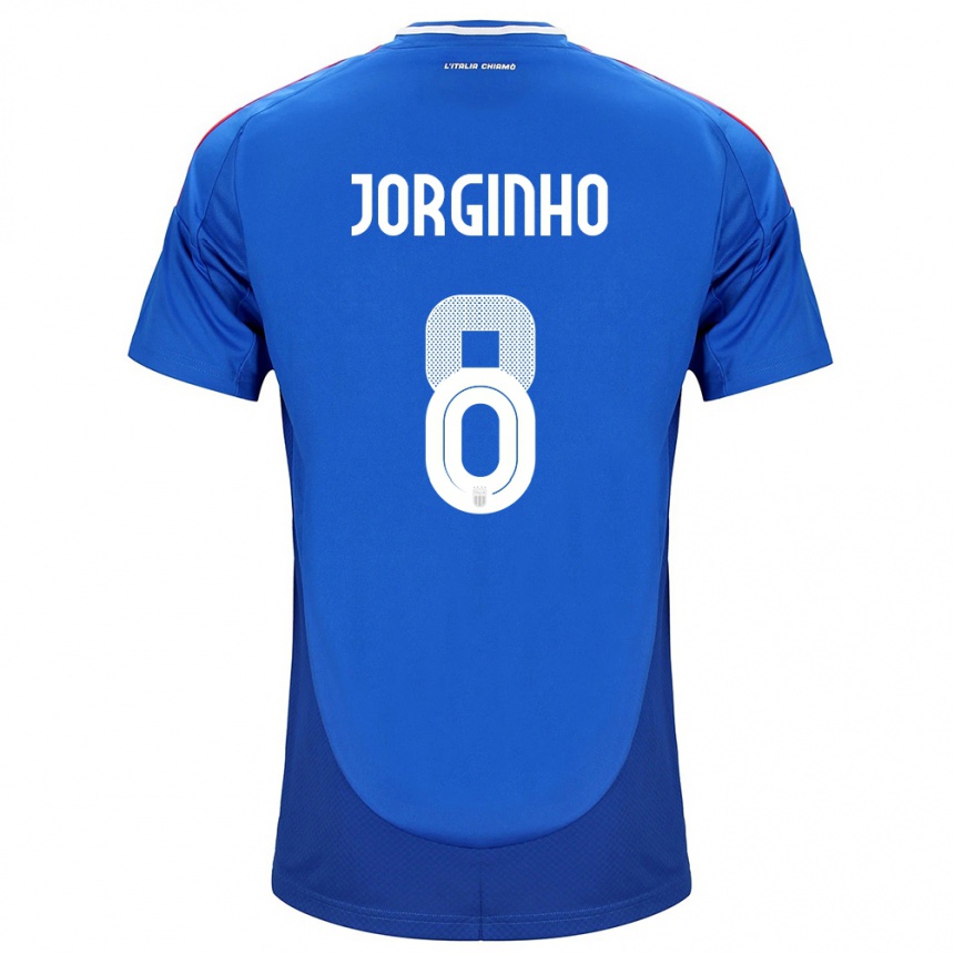 Gyermek Labdarúgás Olaszország Jorginho #8 Kék Hazai Jersey 24-26 Mez Póló Ing