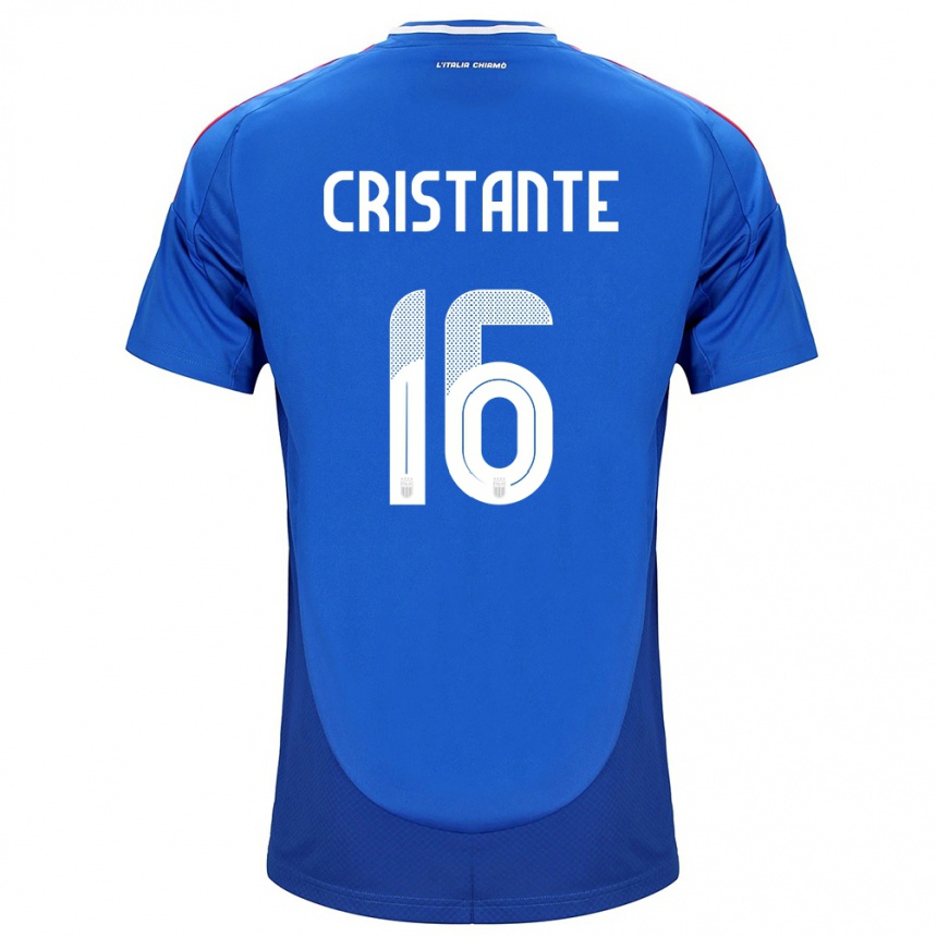 Gyermek Labdarúgás Olaszország Bryan Cristante #16 Kék Hazai Jersey 24-26 Mez Póló Ing