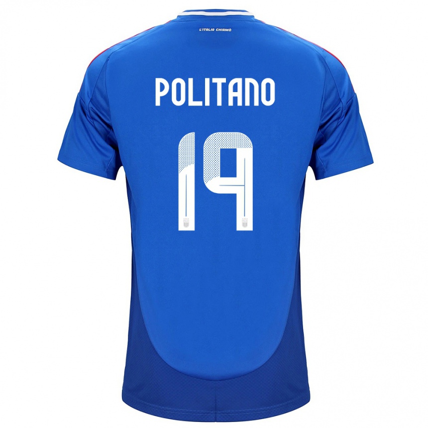 Gyermek Labdarúgás Olaszország Matteo Politano #19 Kék Hazai Jersey 24-26 Mez Póló Ing