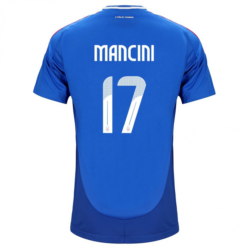 Gyermek Labdarúgás Olaszország Gianluca Mancini #17 Kék Hazai Jersey 24-26 Mez Póló Ing