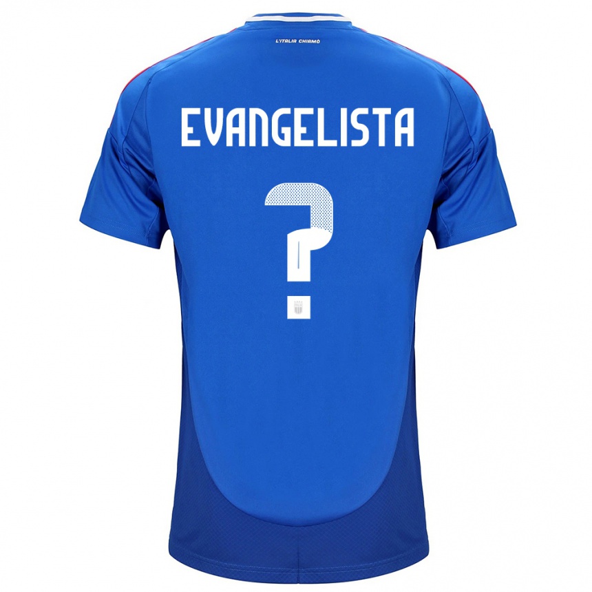 Gyermek Labdarúgás Olaszország Edoardo Evangelista #0 Kék Hazai Jersey 24-26 Mez Póló Ing