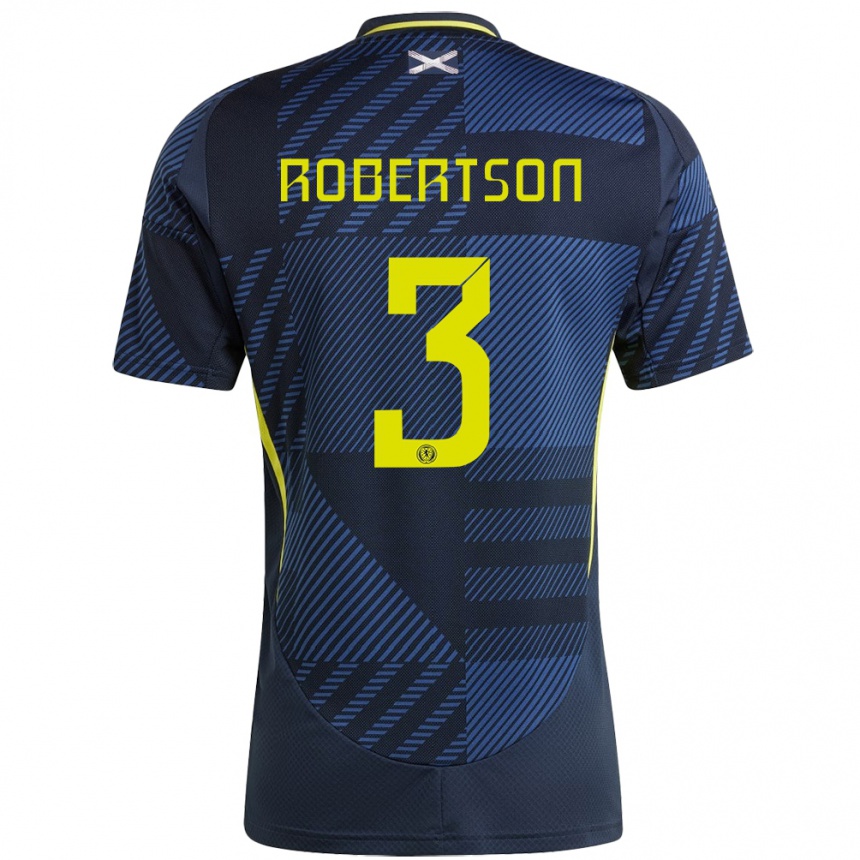 Gyermek Labdarúgás Skócia Andrew Robertson #3 Sötétkék Hazai Jersey 24-26 Mez Póló Ing