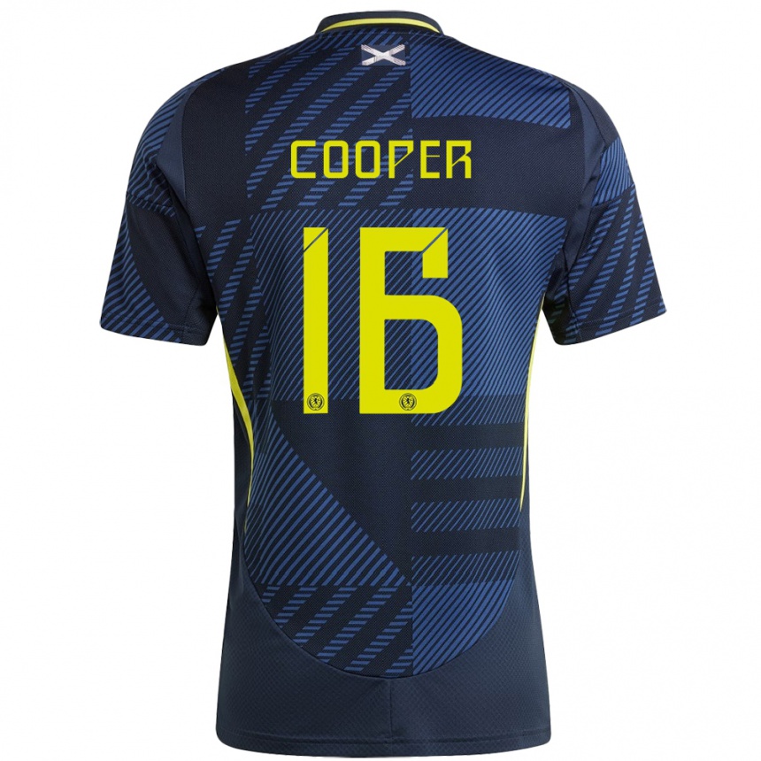 Gyermek Labdarúgás Skócia Liam Cooper #16 Sötétkék Hazai Jersey 24-26 Mez Póló Ing