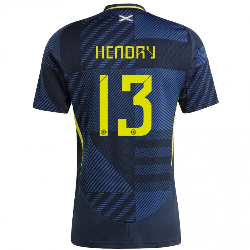 Gyermek Labdarúgás Skócia Jack Hendry #13 Sötétkék Hazai Jersey 24-26 Mez Póló Ing