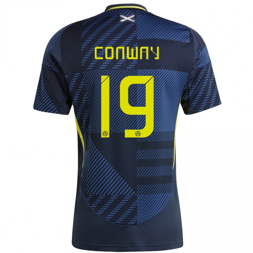 Gyermek Labdarúgás Skócia Tommy Conway #19 Sötétkék Hazai Jersey 24-26 Mez Póló Ing