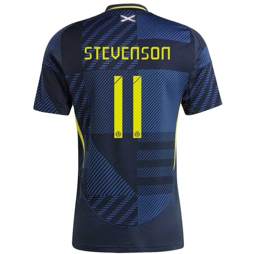 Gyermek Labdarúgás Skócia Gus Stevenson #11 Sötétkék Hazai Jersey 24-26 Mez Póló Ing