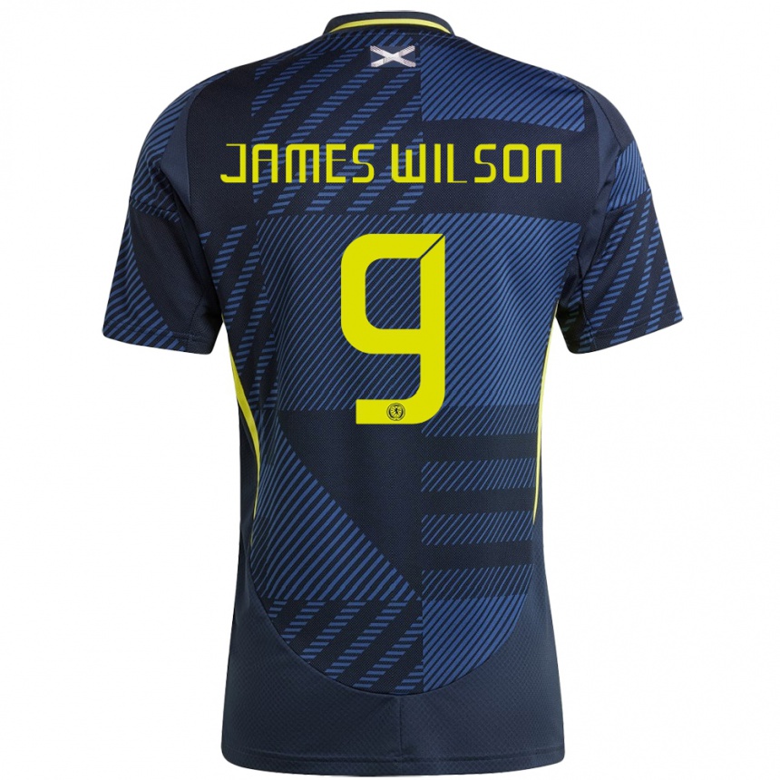 Gyermek Labdarúgás Skócia James Wilson #9 Sötétkék Hazai Jersey 24-26 Mez Póló Ing