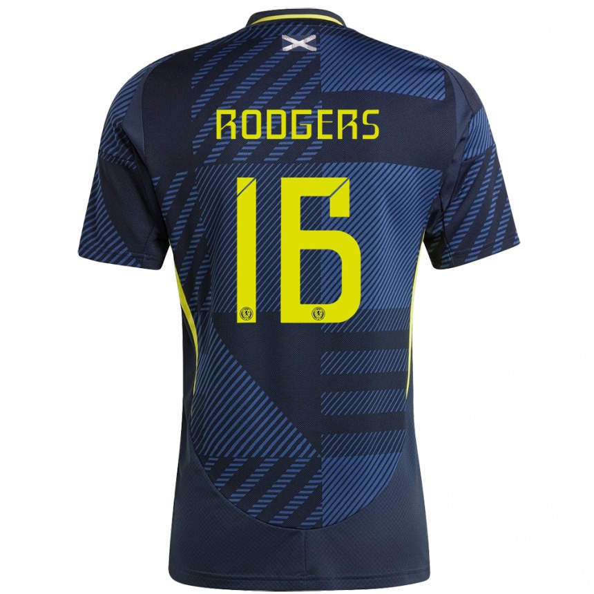 Gyermek Labdarúgás Skócia Amy Rodgers #16 Sötétkék Hazai Jersey 24-26 Mez Póló Ing