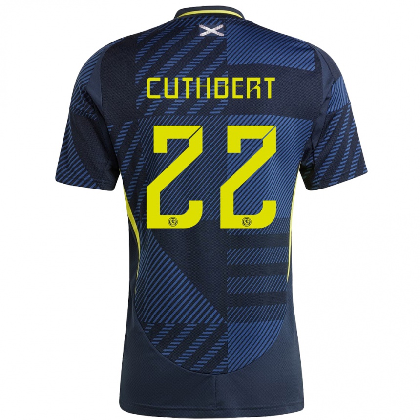 Gyermek Labdarúgás Skócia Erin Cuthbert #22 Sötétkék Hazai Jersey 24-26 Mez Póló Ing