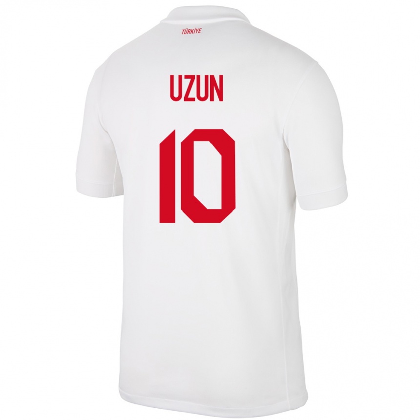 Gyermek Labdarúgás Törökország Emre Uzun #10 Fehér Hazai Jersey 24-26 Mez Póló Ing