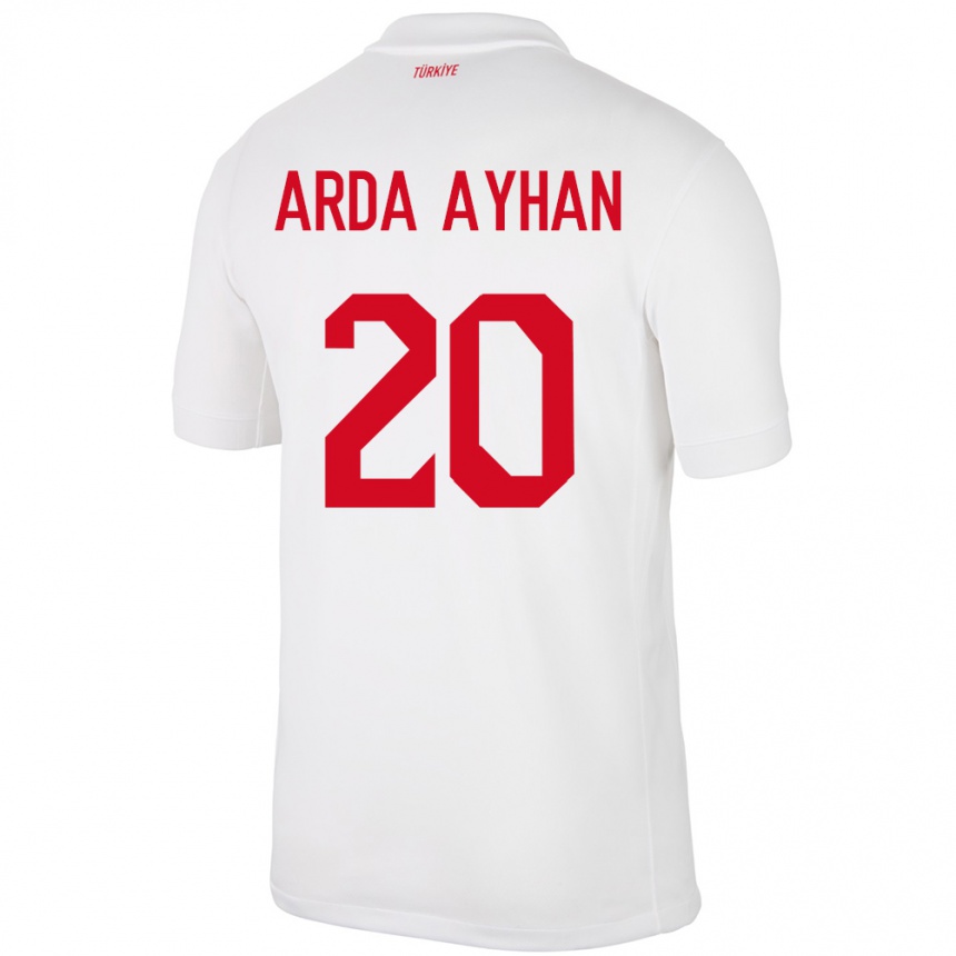 Gyermek Labdarúgás Törökország Murat Arda Ayhan #20 Fehér Hazai Jersey 24-26 Mez Póló Ing