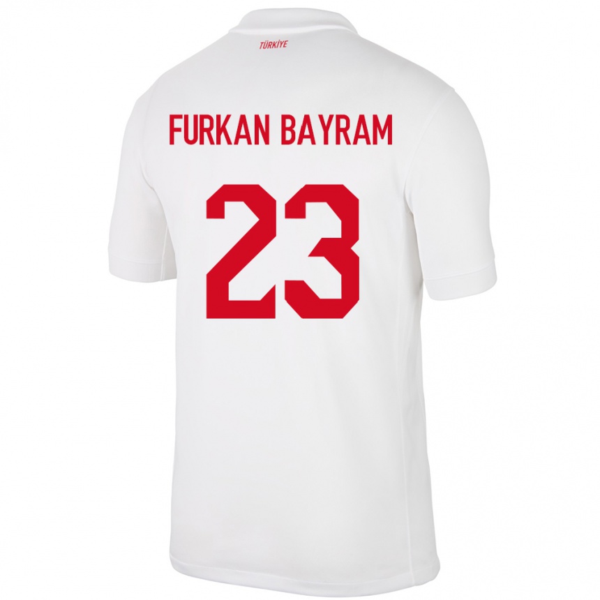 Gyermek Labdarúgás Törökország Mert Furkan Bayram #23 Fehér Hazai Jersey 24-26 Mez Póló Ing