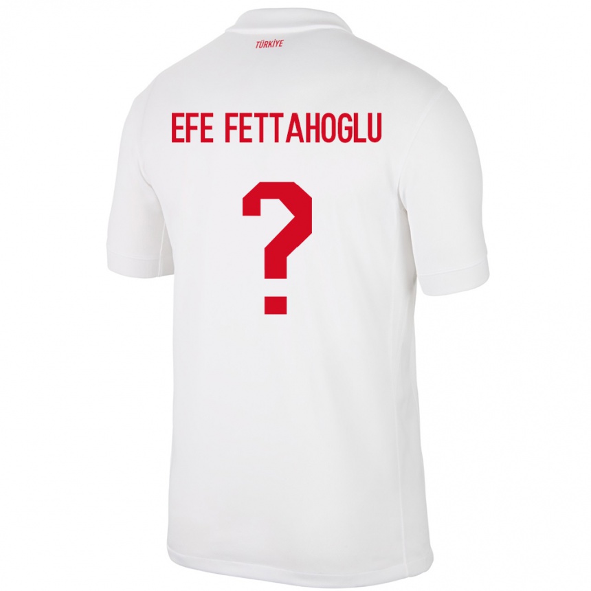 Gyermek Labdarúgás Törökország Adnan Efe Fettahoğlu #0 Fehér Hazai Jersey 24-26 Mez Póló Ing