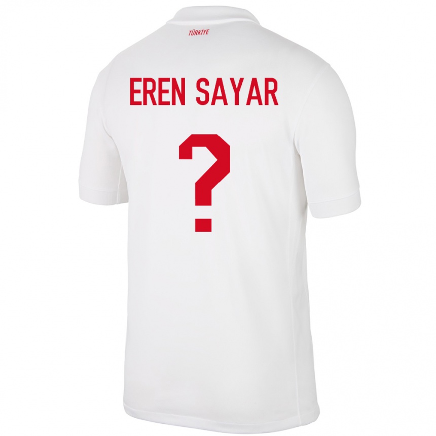 Gyermek Labdarúgás Törökország Emin Eren Sayar #0 Fehér Hazai Jersey 24-26 Mez Póló Ing