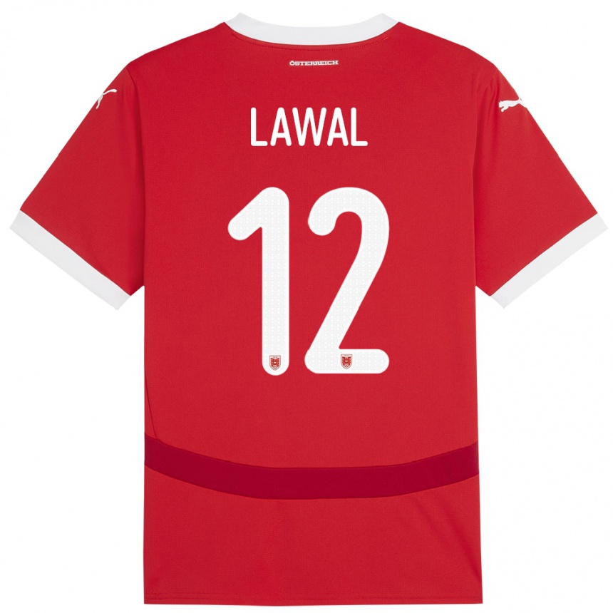 Gyermek Labdarúgás Ausztria Tobias Lawal #12 Piros Hazai Jersey 24-26 Mez Póló Ing