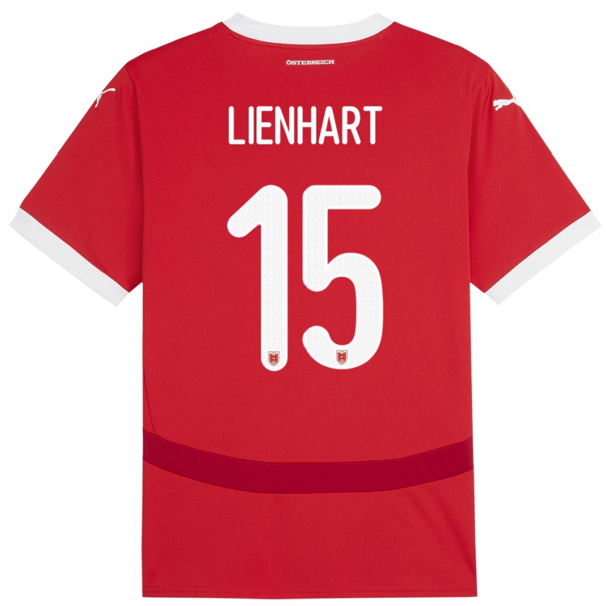 Gyermek Labdarúgás Ausztria Philipp Lienhart #15 Piros Hazai Jersey 24-26 Mez Póló Ing