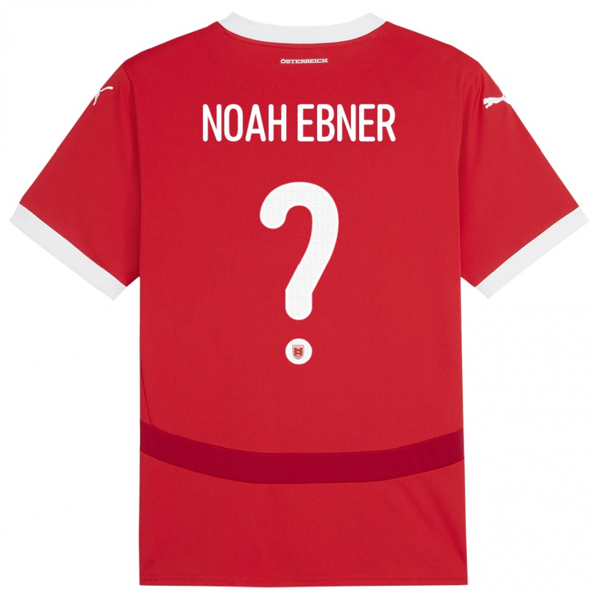 Gyermek Labdarúgás Ausztria Noah Ebner #0 Piros Hazai Jersey 24-26 Mez Póló Ing