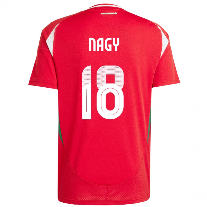 Gyermek Labdarúgás Magyarország Zsolt Nagy #18 Piros Hazai Jersey 24-26 Mez Póló Ing