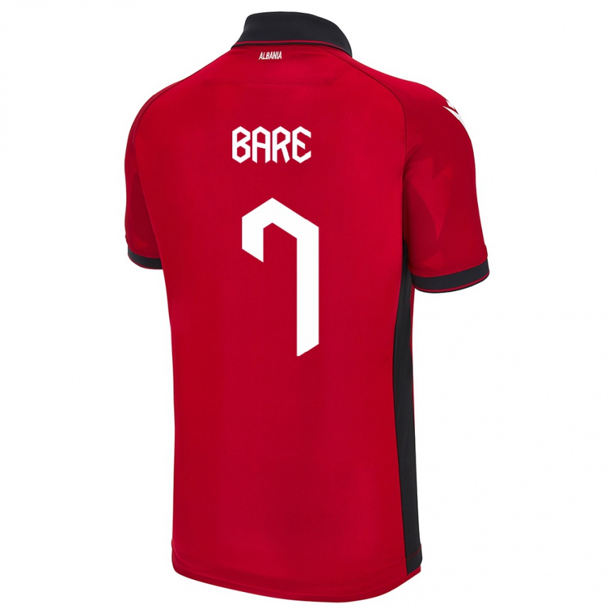 Gyermek Labdarúgás Albania Keidi Bare #7 Piros Hazai Jersey 24-26 Mez Póló Ing