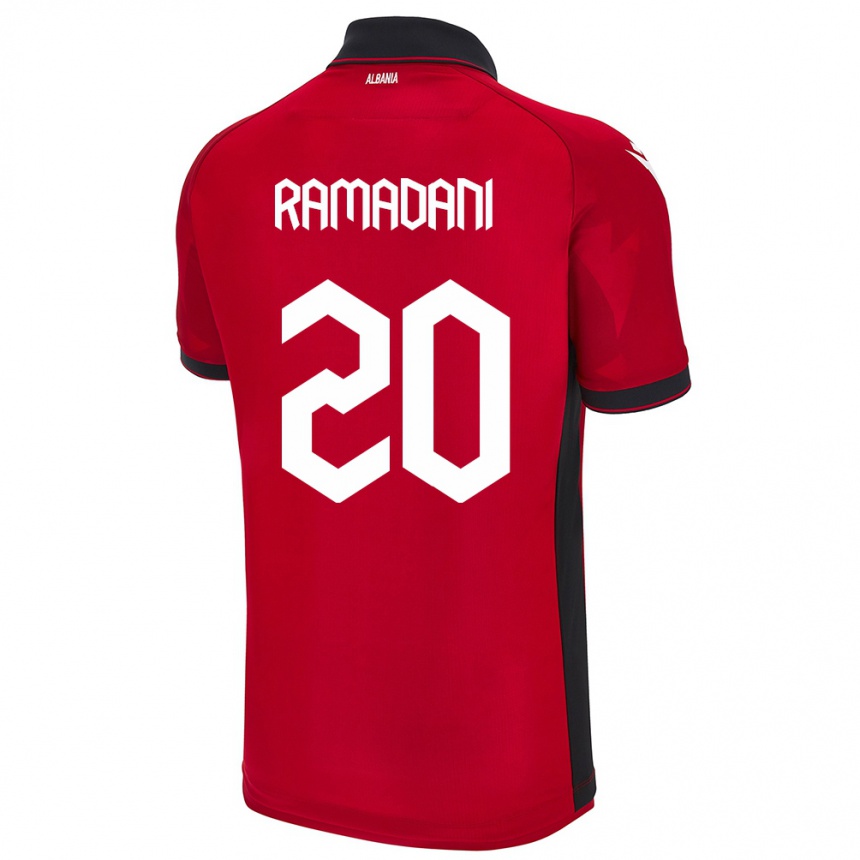 Gyermek Labdarúgás Albania Ylber Ramadani #20 Piros Hazai Jersey 24-26 Mez Póló Ing