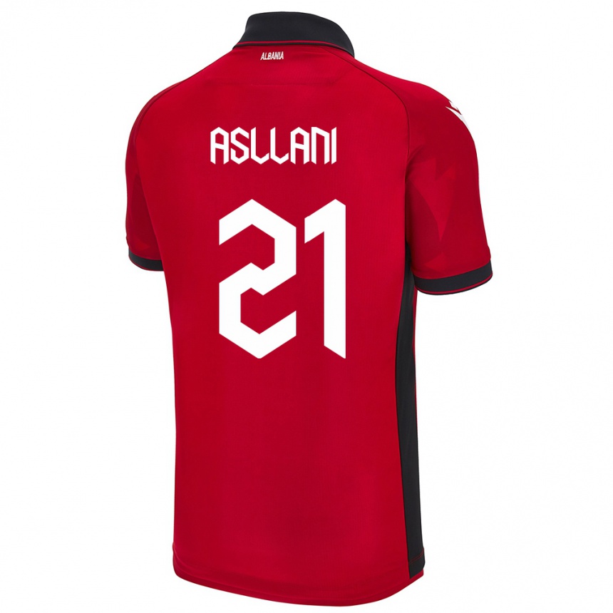 Gyermek Labdarúgás Albania Kristjan Asllani #21 Piros Hazai Jersey 24-26 Mez Póló Ing