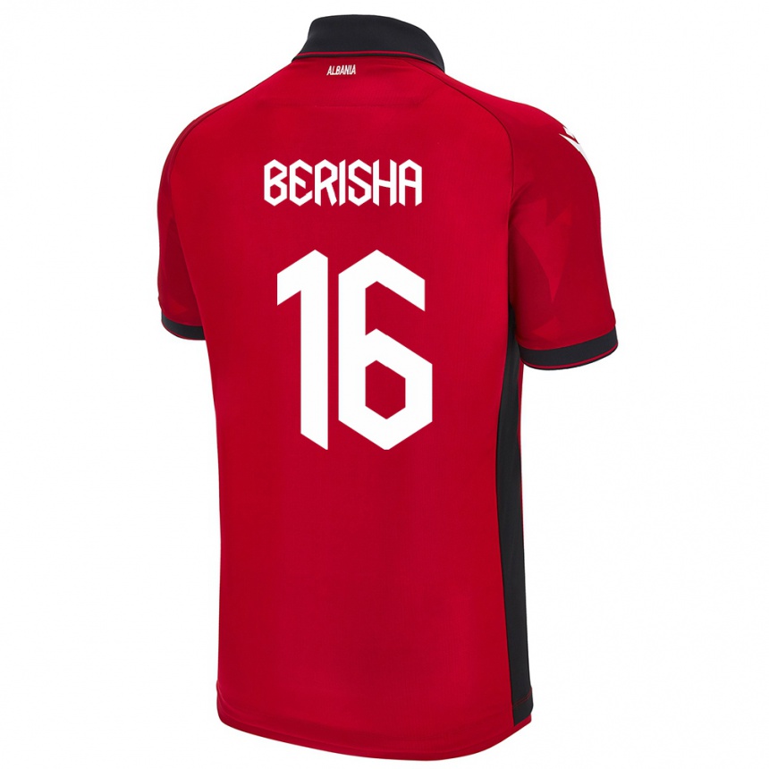 Gyermek Labdarúgás Albania Medon Berisha #16 Piros Hazai Jersey 24-26 Mez Póló Ing