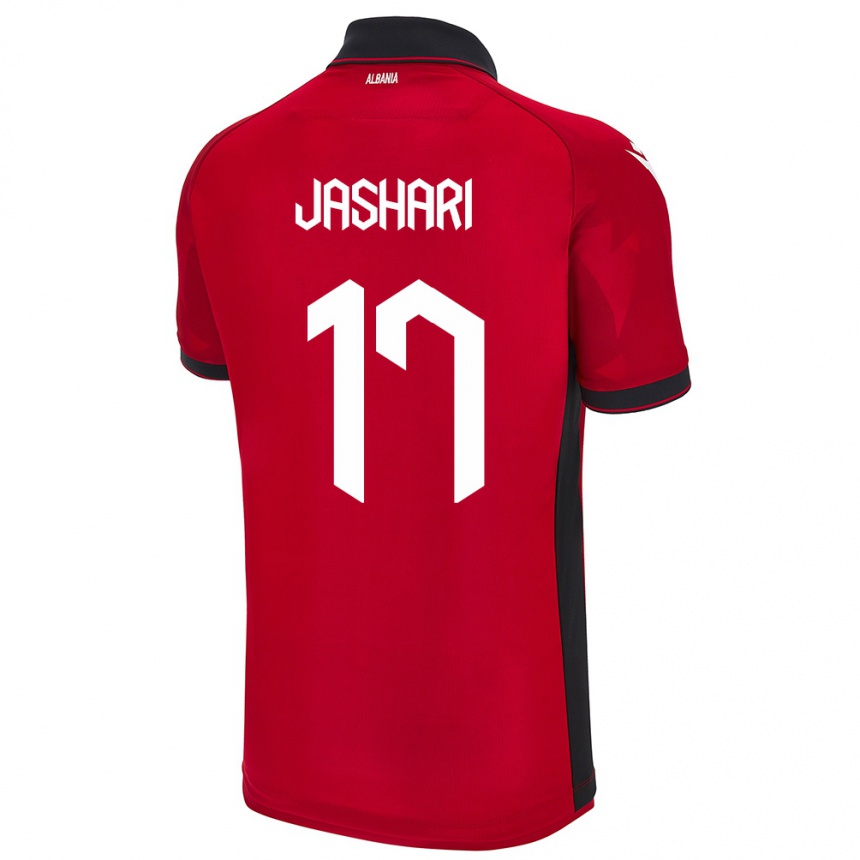 Gyermek Labdarúgás Albania Elion Jashari #17 Piros Hazai Jersey 24-26 Mez Póló Ing