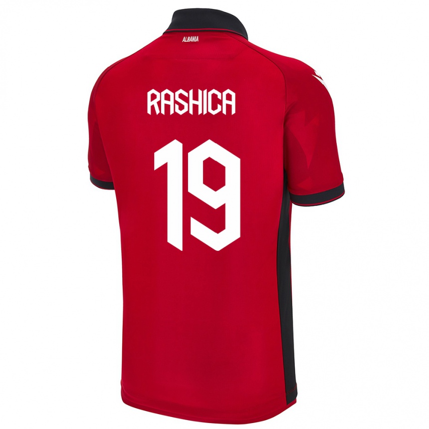 Gyermek Labdarúgás Albania Ermir Rashica #19 Piros Hazai Jersey 24-26 Mez Póló Ing