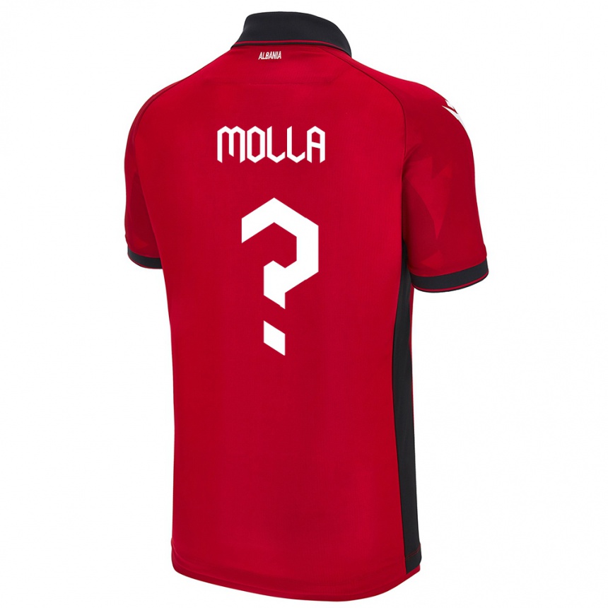 Gyermek Labdarúgás Albania Marco Molla #0 Piros Hazai Jersey 24-26 Mez Póló Ing