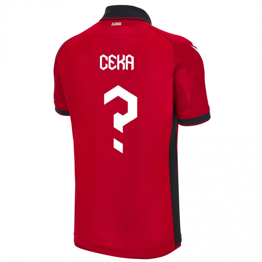 Gyermek Labdarúgás Albania Fatmir Ceka #0 Piros Hazai Jersey 24-26 Mez Póló Ing