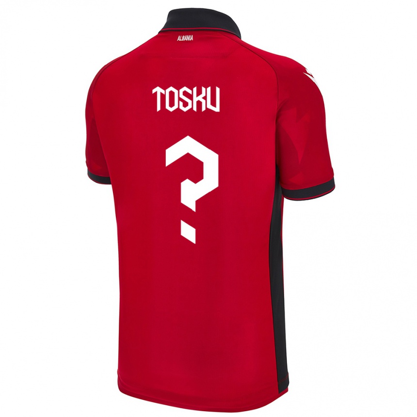 Gyermek Labdarúgás Albania Frederik Tosku #0 Piros Hazai Jersey 24-26 Mez Póló Ing