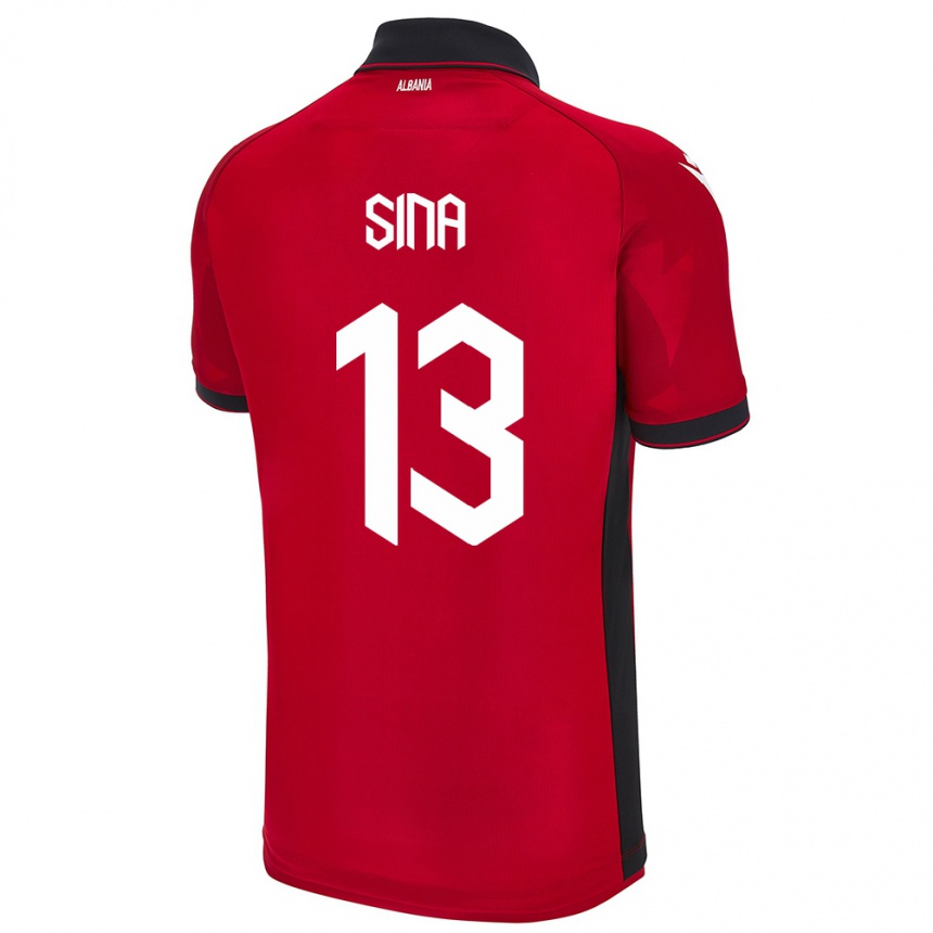 Gyermek Labdarúgás Albania Samuele Sina #13 Piros Hazai Jersey 24-26 Mez Póló Ing